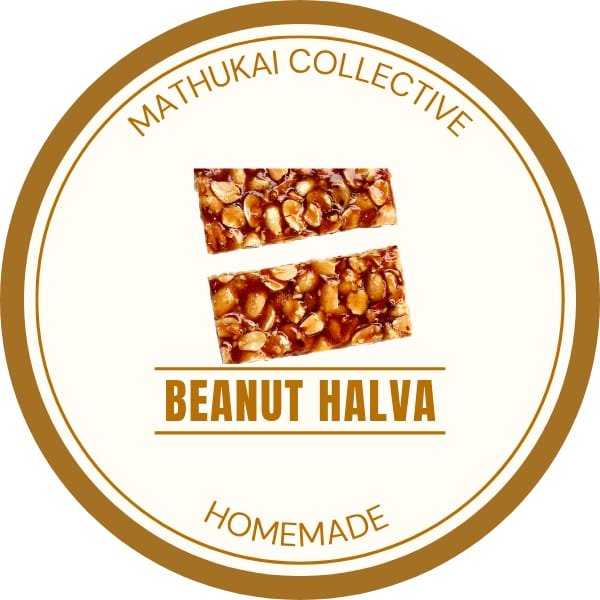 Beanut halva label, Mathukai Collective